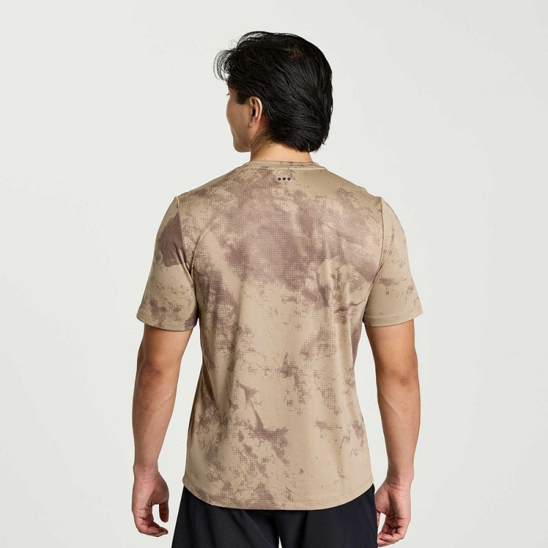 Saucony Explorer Short Sleeve Pewter Tie-Dye Print | 561972-MWP