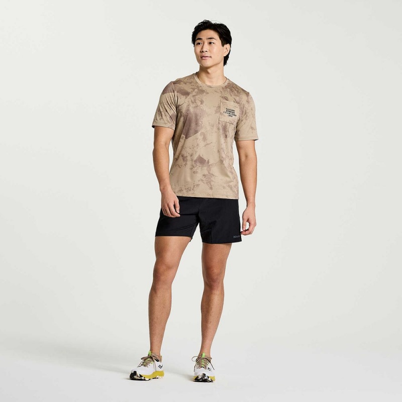 Saucony Explorer Short Sleeve Pewter Tie-Dye Print | 561972-MWP