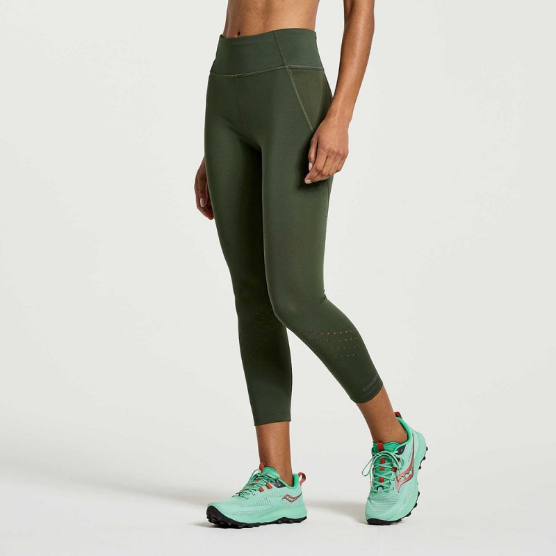 Saucony Explorer Utility Crop Tight Climbing Ivy | 369105-BJV