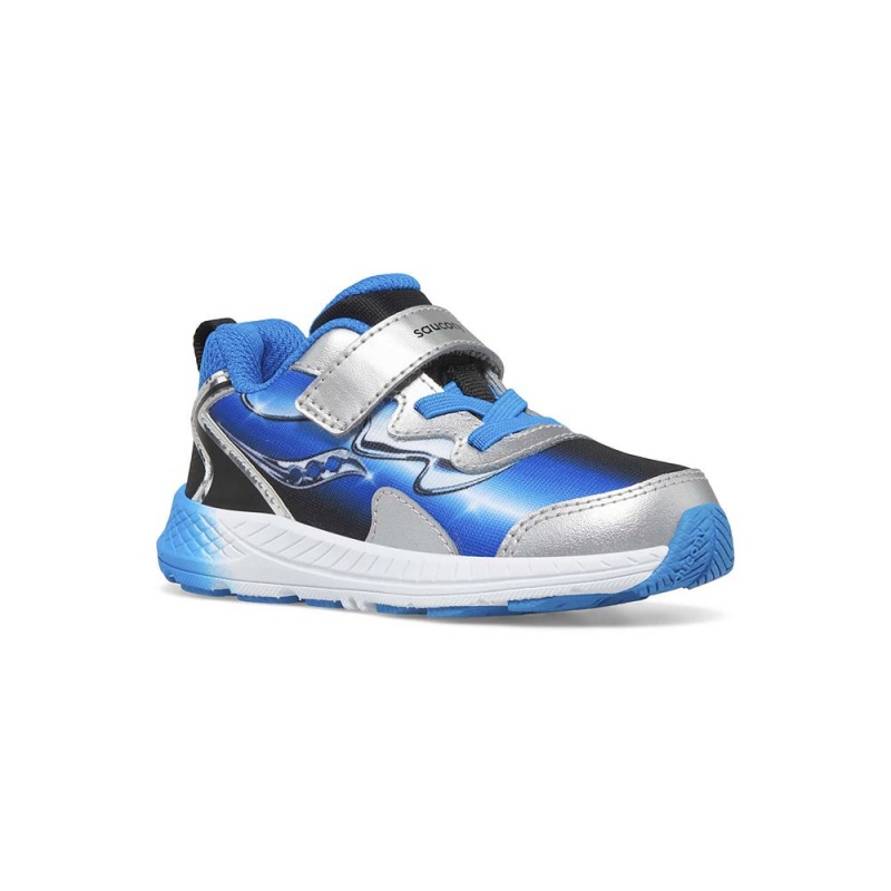 Saucony Flash 3.0 A/C Jr. Sneaker Black/Blue/Chrome | 603728-PBX