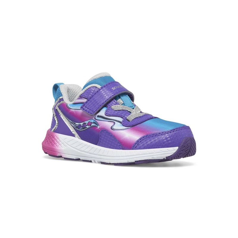 Saucony Flash 3.0 A/C Jr. Sneaker Teal/Purple/Chrome | 127586-IVT