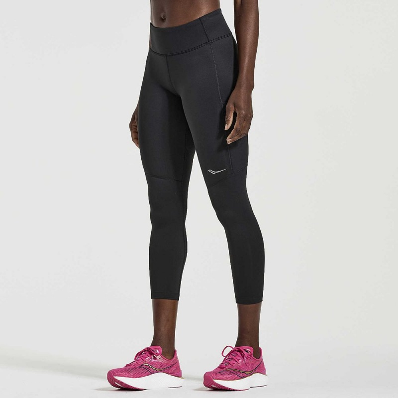 Saucony Fortify Crop Tight Black | 304687-PSQ