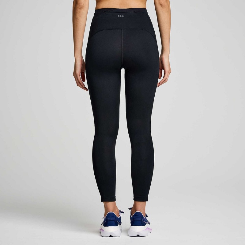 Saucony Fortify Crop Tight Black | 960514-MXS