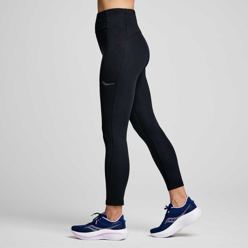 Saucony Fortify Crop Tight Black | 960514-MXS