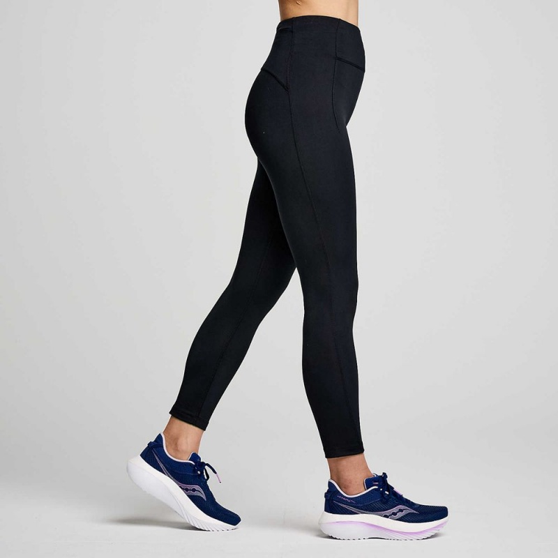 Saucony Fortify Crop Tight Black | 960514-MXS