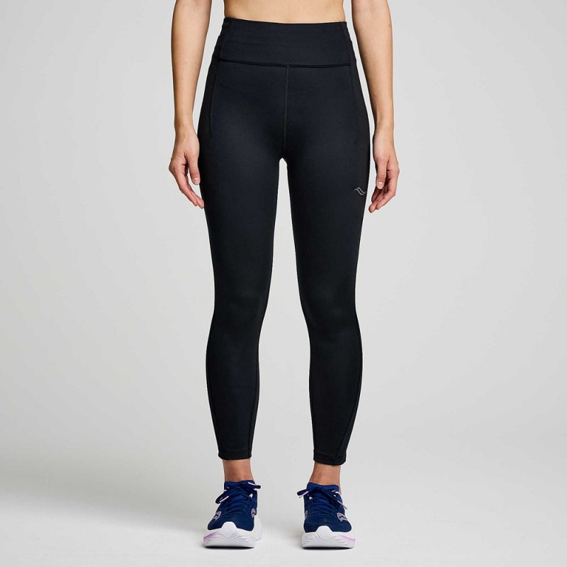 Saucony Fortify Crop Tight Black | 960514-MXS