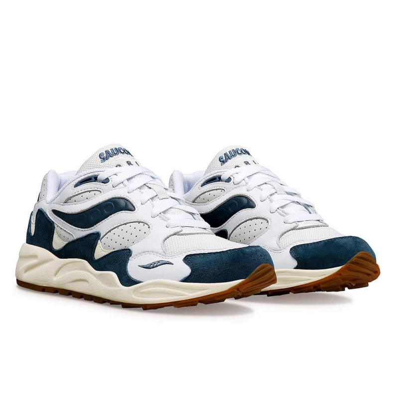 Saucony Grid Shadow 2 Ivy Prep White/Navy | 971853-DCK