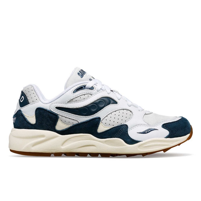 Saucony Grid Shadow 2 Ivy Prep White/Navy | 971853-DCK