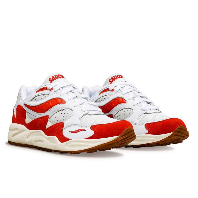 Saucony Grid Shadow 2 Ivy Prep White/Red | 572406-SEP