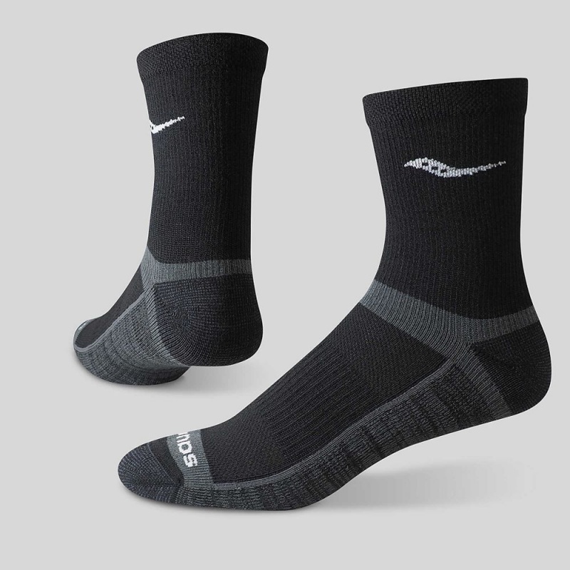 Saucony Inferno Cushion Mid 3-Pack Sock Black | 842175-LQE