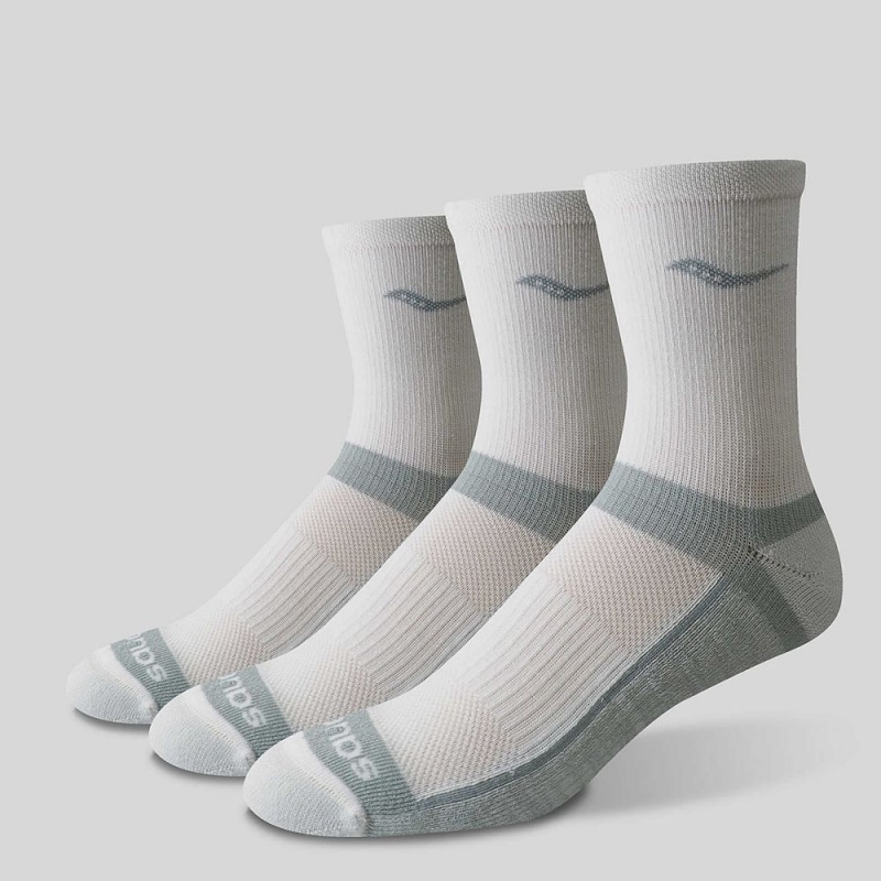 Saucony Inferno Cushion Mid 3-Pack Sock White | 216708-VSD