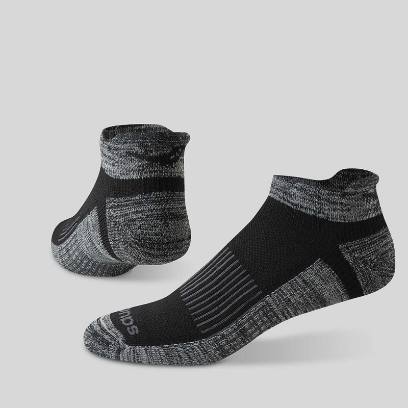 Saucony Inferno Cushioned No Show Tab 3-Pack Socks Black/Grey Assorted | 207469-CXI