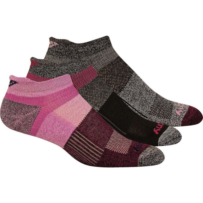 Saucony Inferno Cushioned No Show Tab 3-Pack Socks Pink Assorted | 037591-YNA