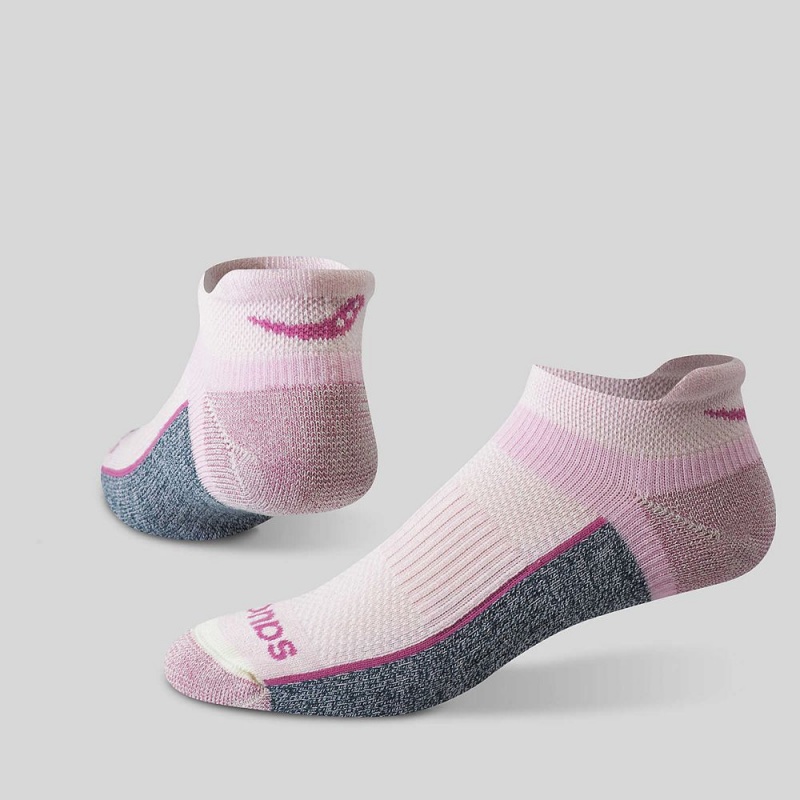 Saucony Inferno Merino Wool Blend No Show 3-Pack Sock Pink | 853029-GFD