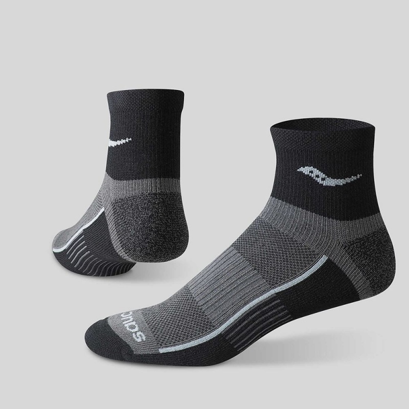 Saucony Inferno Quarter 3-Pack Socks Black | 842167-EWT