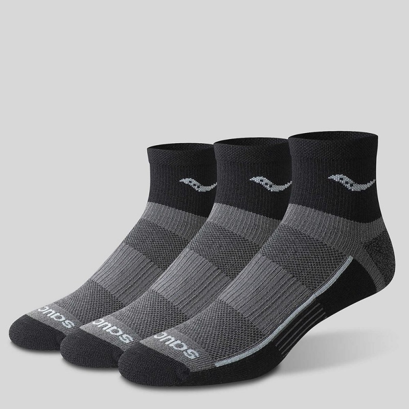 Saucony Inferno Quarter 3-Pack Socks Black | 842167-EWT