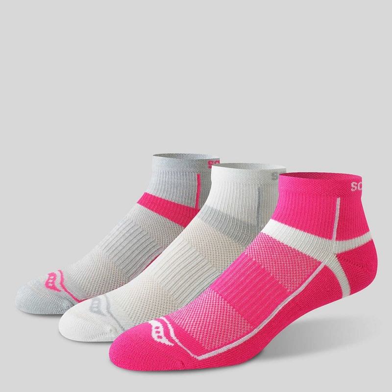 Saucony Inferno Quarter 3-Pack Socks Bright Pink | 296534-MAW