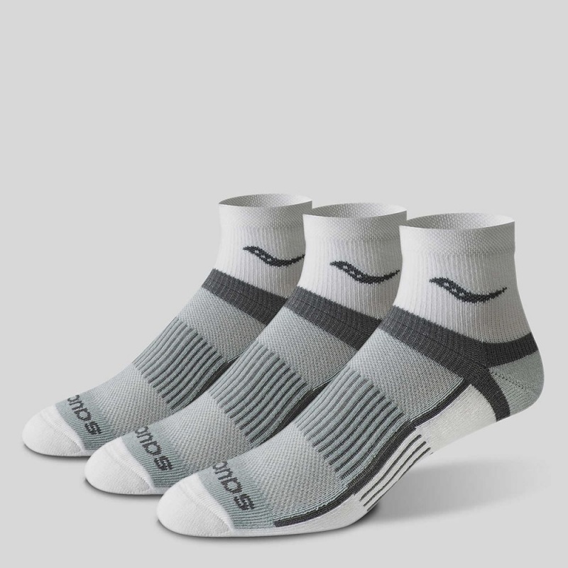 Saucony Inferno Quarter 3-Pack Socks White | 216357-RKU