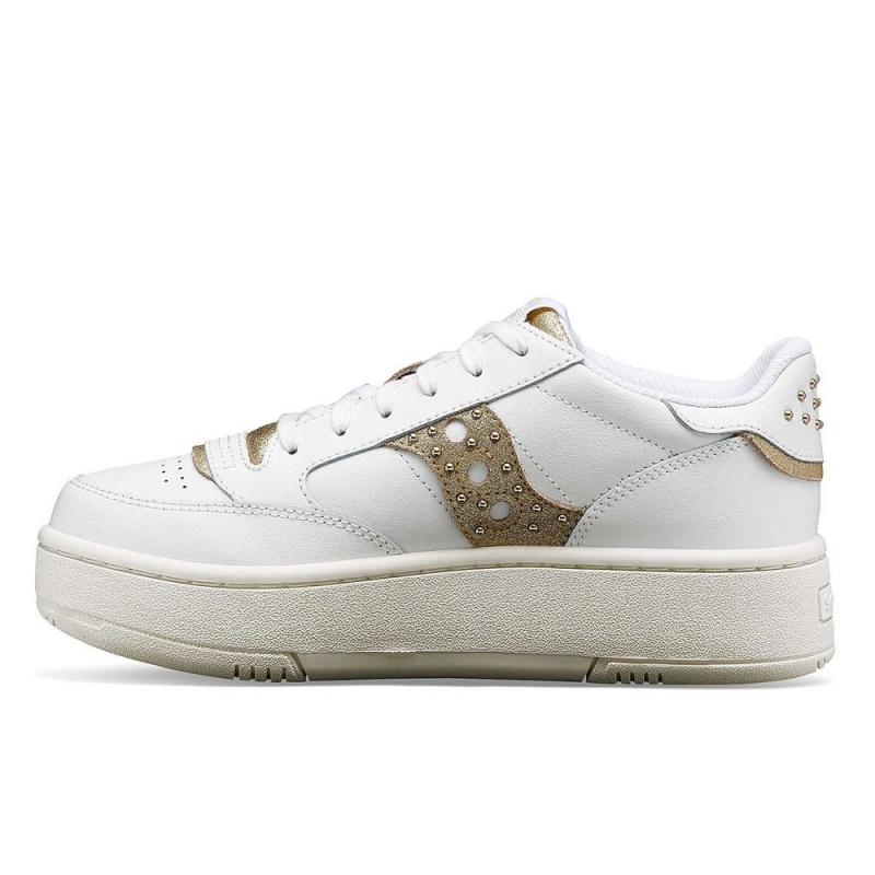 Saucony Jazz Court Platform Lux White/Gold | 620459-KZP