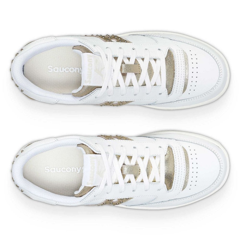 Saucony Jazz Court Platform Lux White/Gold | 620459-KZP