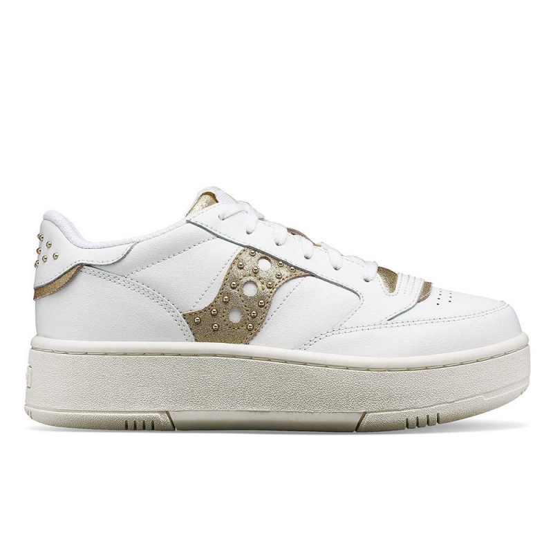 Saucony Jazz Court Platform Lux White/Gold | 620459-KZP