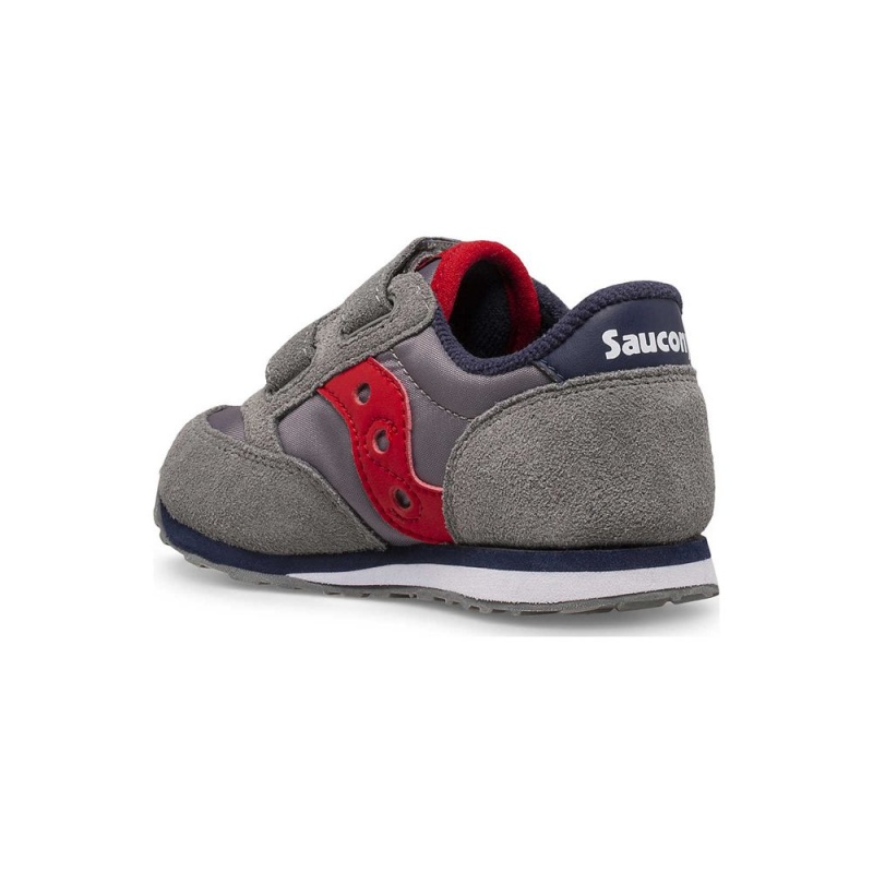 Saucony Jazz Hook & Loop Sneaker Grey/Navy/Red | 258049-IPW