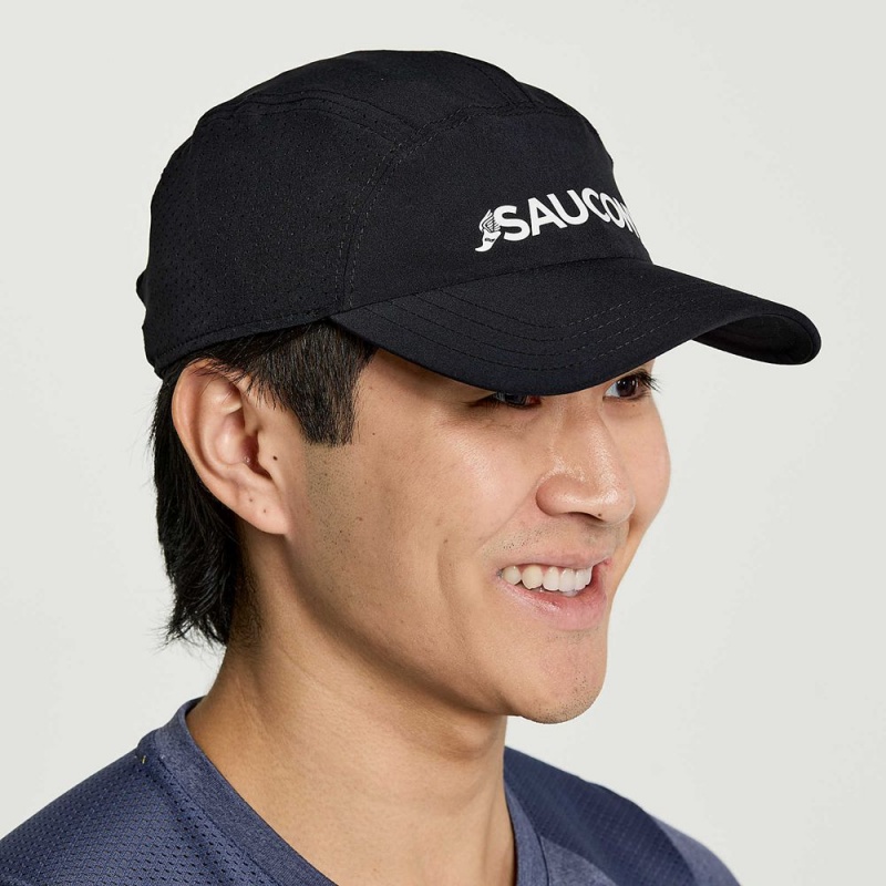 Saucony Outpace Hat Black | 048156-ZVL