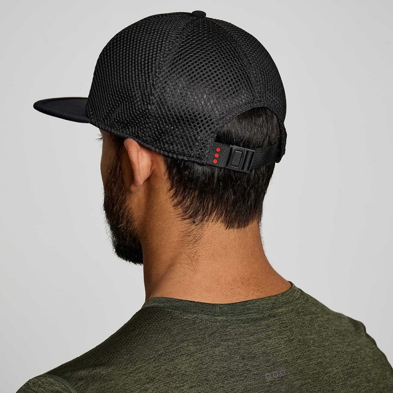 Saucony Outpace Mesh Trucker Hat Black | 093541-ZAX