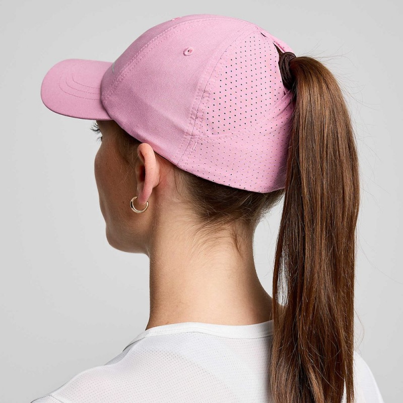 Saucony Outpace Pony Hat Orchid Graphic | 891256-PTC