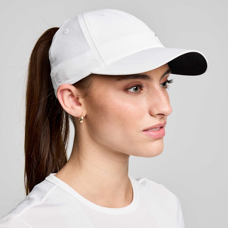 Saucony Outpace Pony Hat White Graphic | 984170-KRL