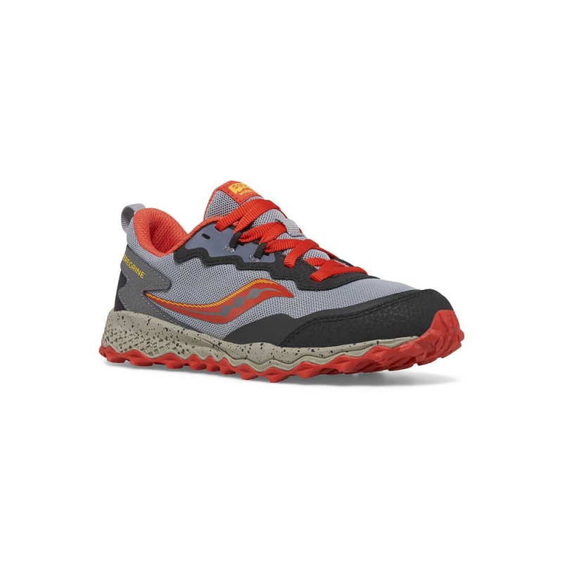 Saucony Peregrine Kdz Sneaker Grey/Red/Yellow | 265197-ETV