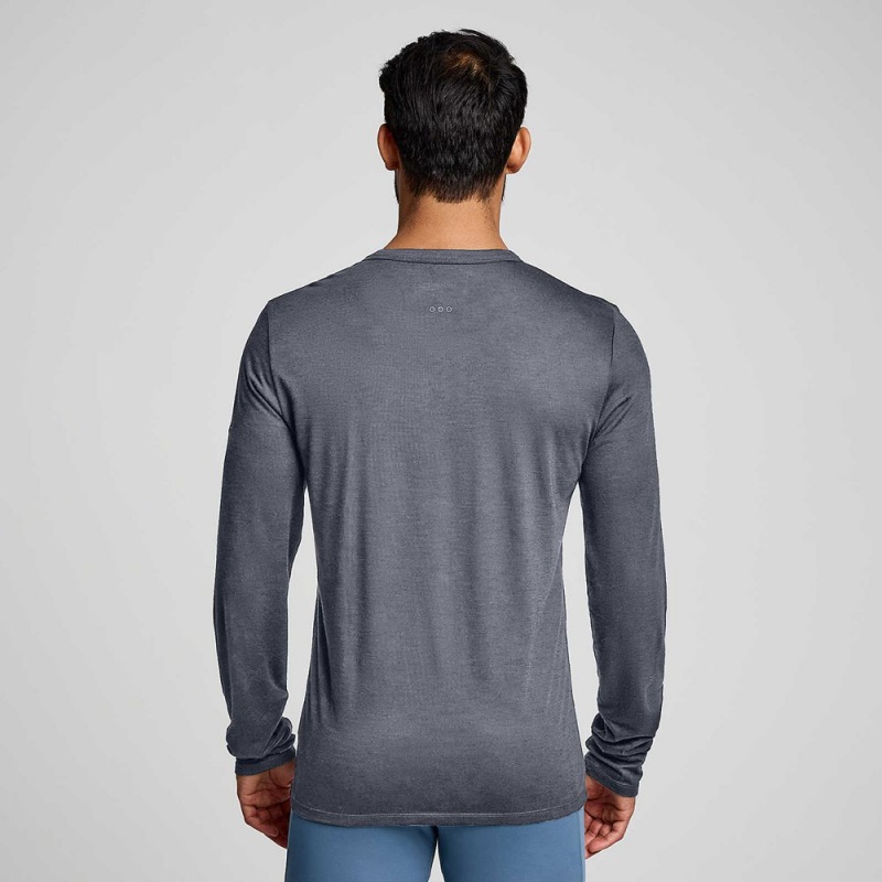 Saucony Peregrine Merino Long Sleeve Murk Heather | 507286-GYO