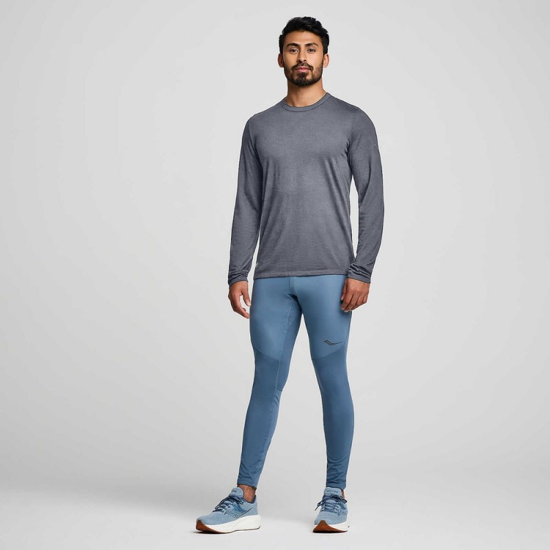 Saucony Peregrine Merino Long Sleeve Murk Heather | 507286-GYO