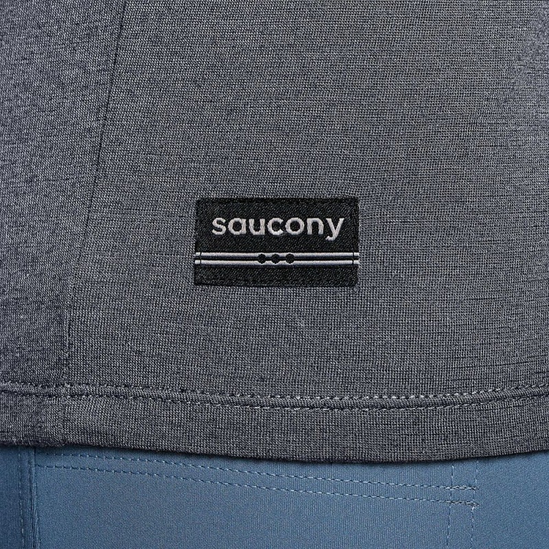 Saucony Peregrine Merino Long Sleeve Murk Heather | 507286-GYO