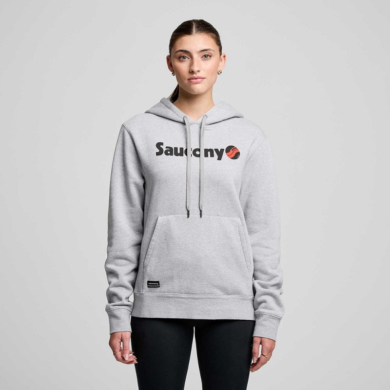 Saucony Recovery Hoody Light Grey Heather Graphic | 527916-URS