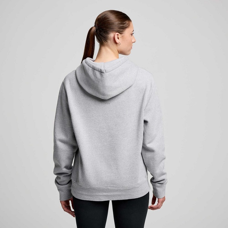 Saucony Recovery Hoody Light Grey Heather Graphic | 527916-URS