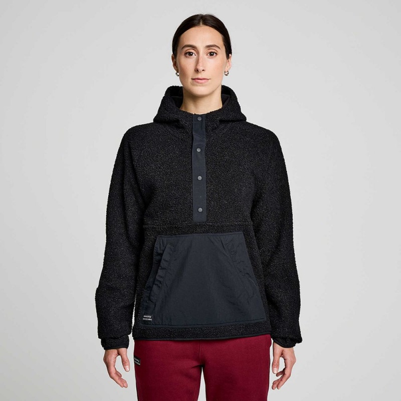 Saucony Recovery Sherpa Pullover Black | 594876-QMB