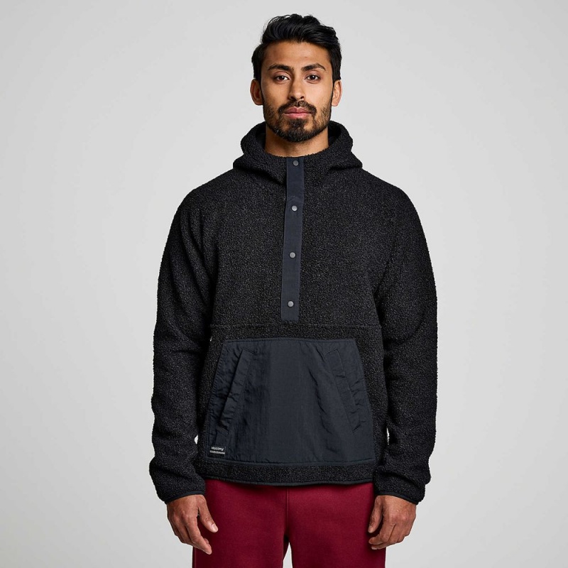 Saucony Recovery Sherpa Pullover Black | 594876-QMB