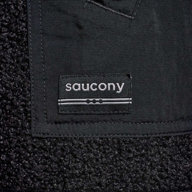 Saucony Recovery Sherpa Pullover Black | 594876-QMB