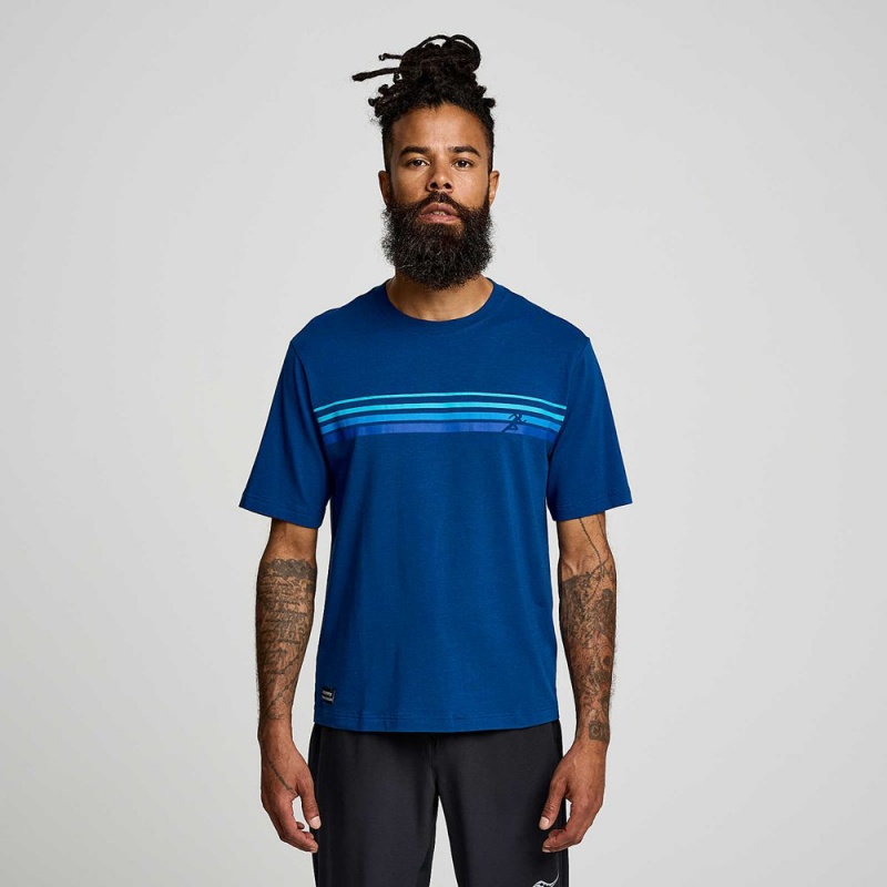 Saucony Recovery Short Sleeve Indigo Graphic | 386175-GBT