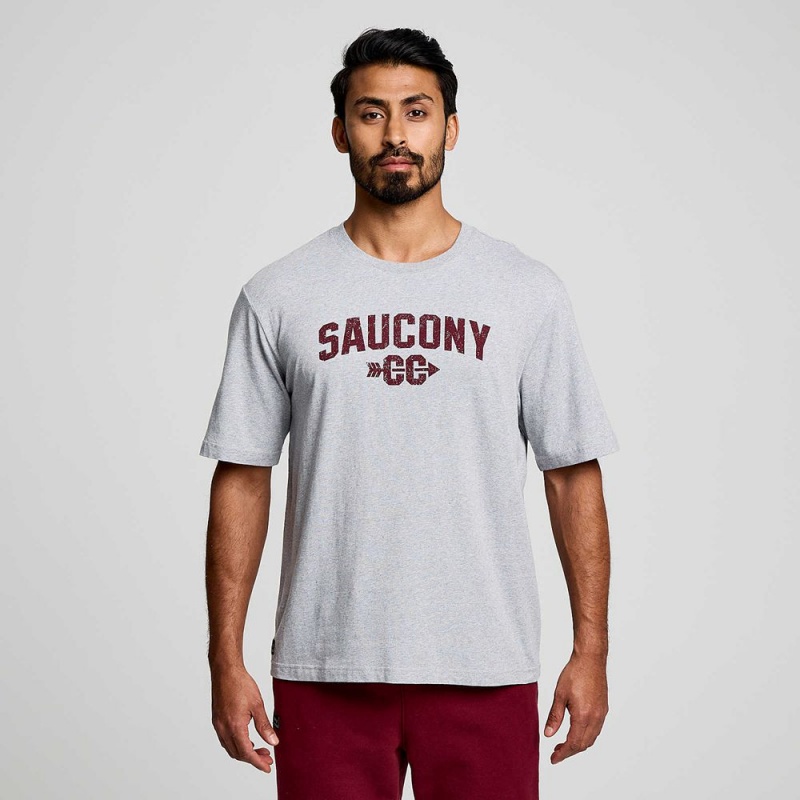 Saucony Recovery Short Sleeve Light Grey Heather Graphic | 236078-KSM