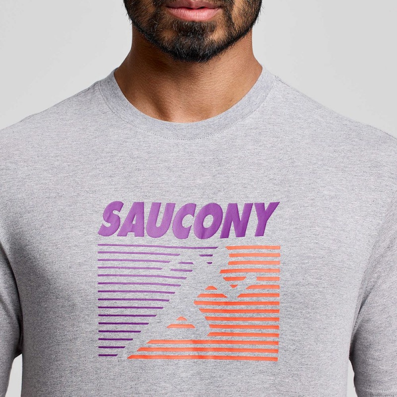 Saucony Recovery Short Sleeve Light Grey Heather Graphic | 695147-UQZ