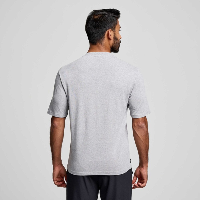 Saucony Recovery Short Sleeve Light Grey Heather Graphic | 391604-ESB