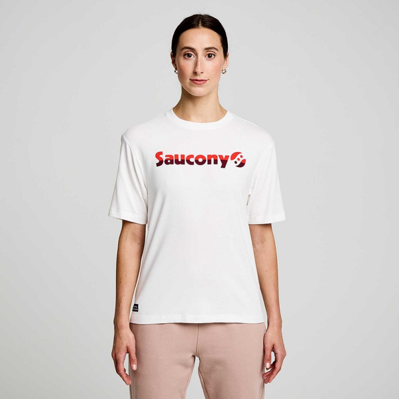 Saucony Recovery Short Sleeve White Graphic | 372140-JXM