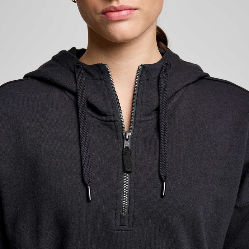 Saucony Recovery Zip Hoody Black | 457219-JFK