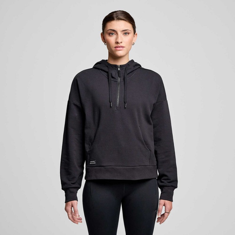 Saucony Recovery Zip Hoody Black | 457219-JFK