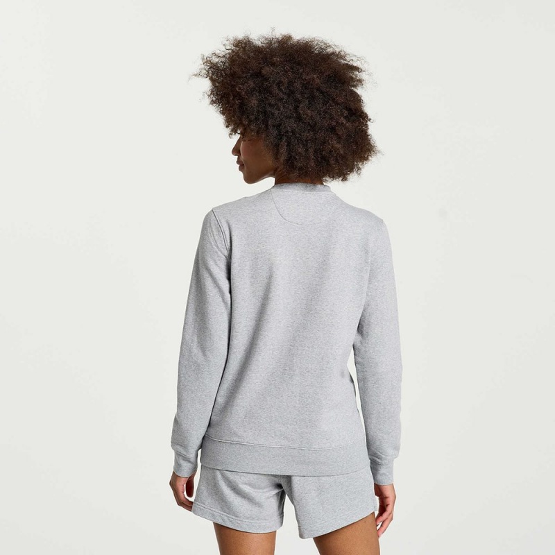 Saucony Rested Crewneck Light Grey Heather Graphic | 829015-NQH