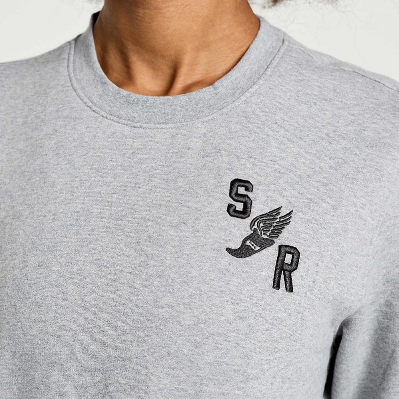 Saucony Rested Crewneck Light Grey Heather Graphic | 829015-NQH