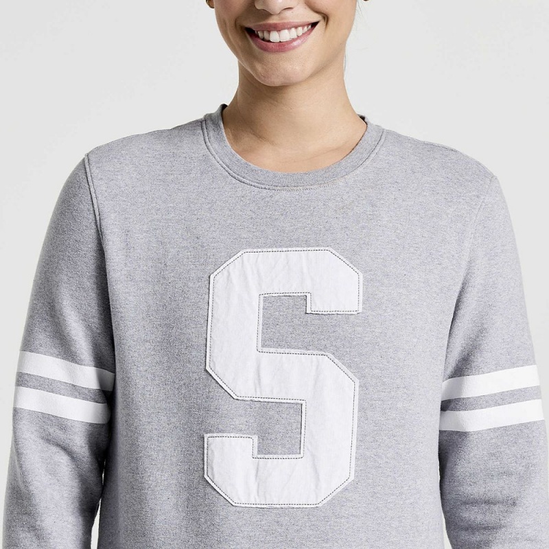 Saucony Rested Crewneck Light Grey Heather | 931607-MFG