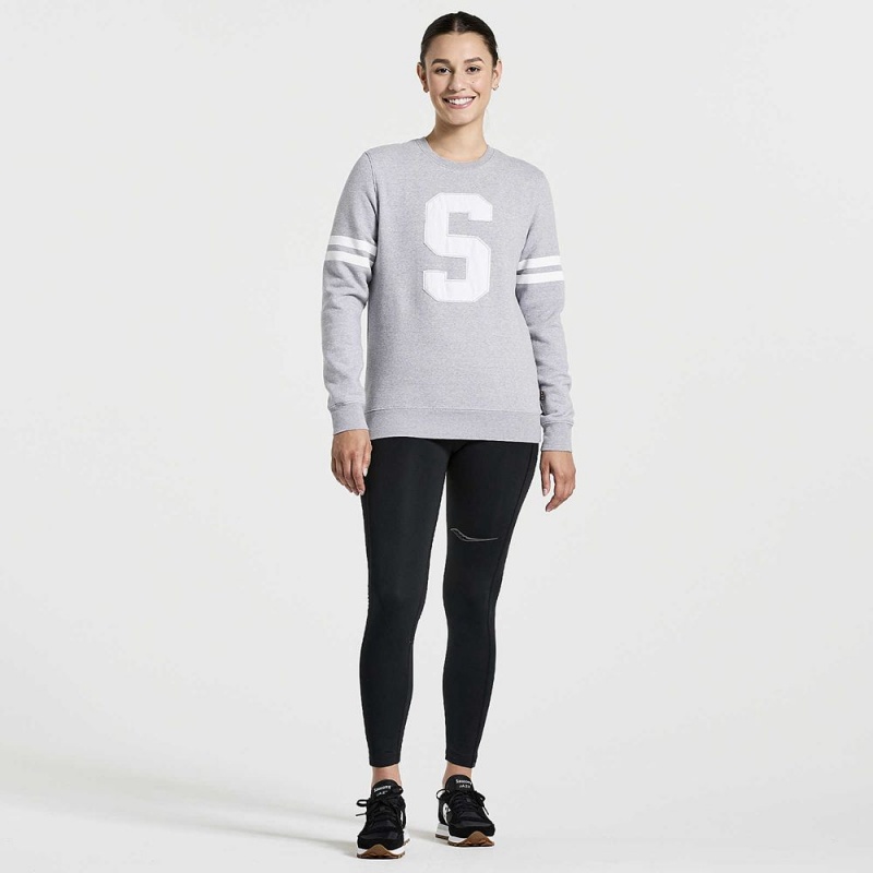 Saucony Rested Crewneck Light Grey Heather | 931607-MFG